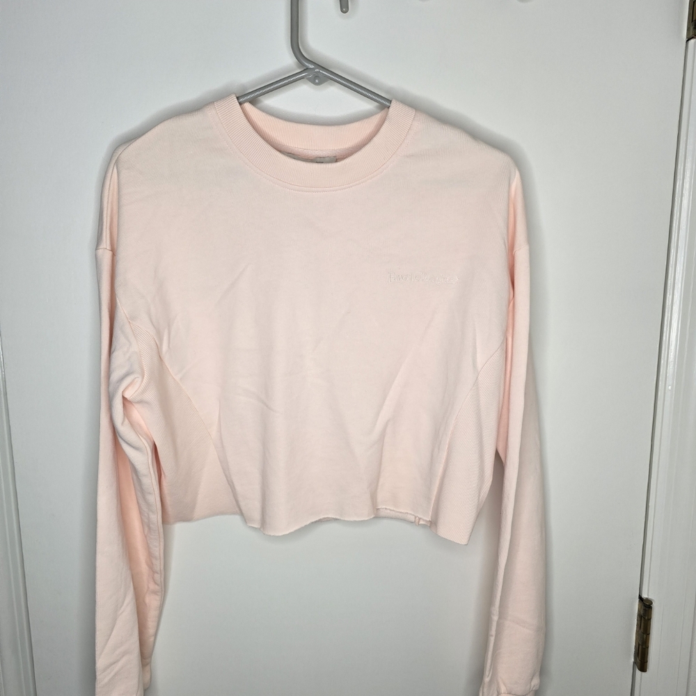Favorite Daughter Women's Pink Cropped Sweatshirt NWT XS - Picture 1 of 7